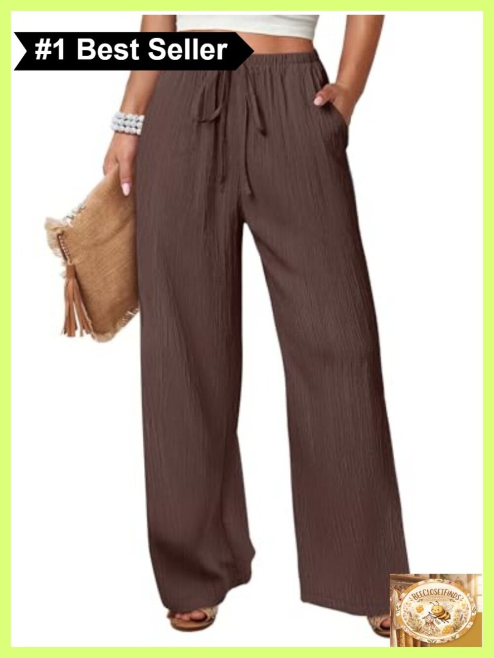 Women's Wide Leg Elastic Waist Flowy Palazzo Pants Beach Lounge